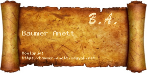 Baumer Anett névjegykártya